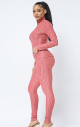 Honey Comb Mauve  Pant Set